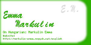 emma markulin business card